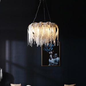 Alisa Luxury Aluminum Chain Tassel Chandelier  - kimoylights