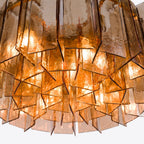 Berlin Chandelier Amber Glass 35" W 47" W