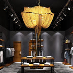 Alisa Luxury Double-Layer Aluminum Chain Tassel Chandelier - kimoylights