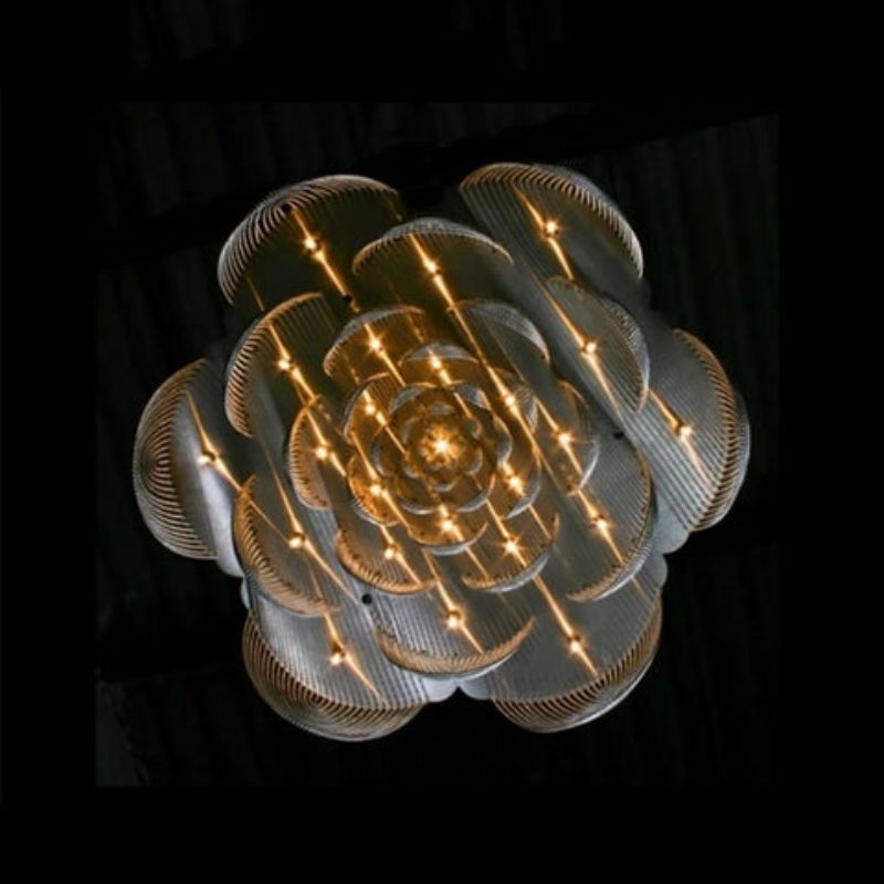 Post-Modern Aluminum Chain Flower Chandelier-kimoylights