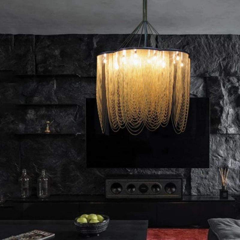 Post-Modern Aluminum Chain Flower Chandelier  -kimoylights