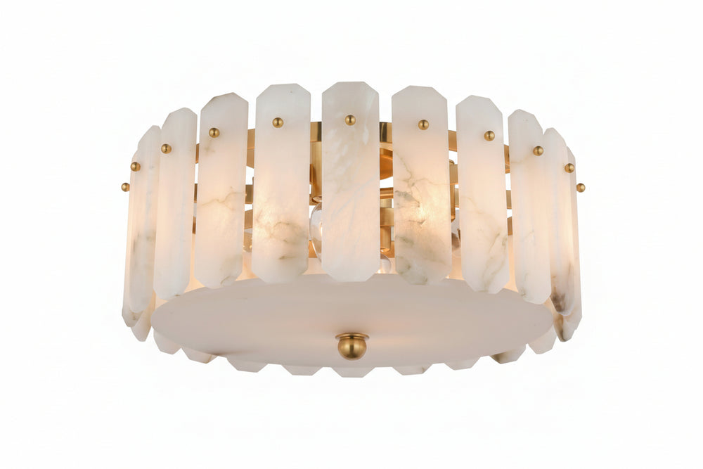 Alabaster Browning Chandelier 18"D - kimoylights
