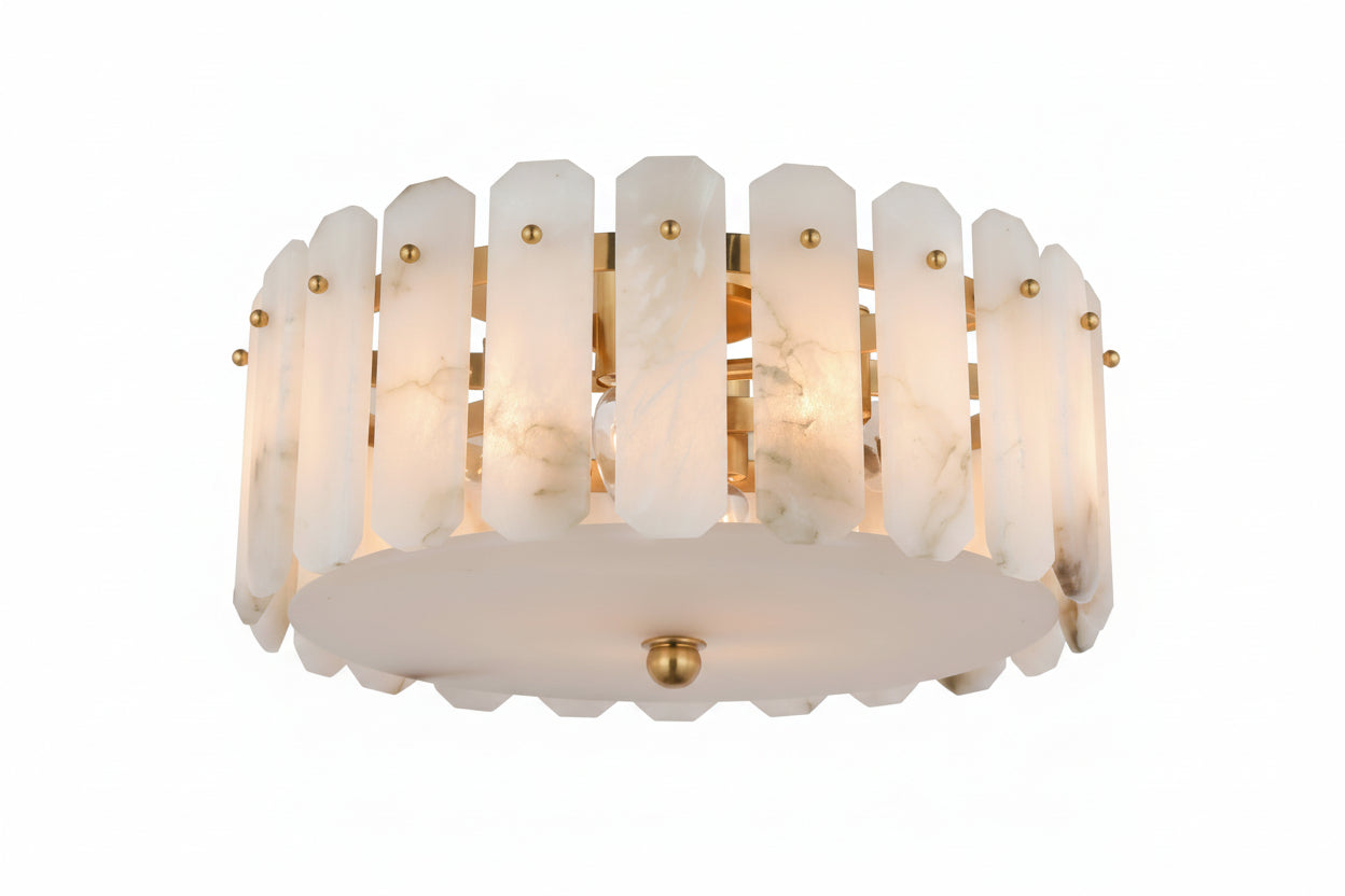 Alabaster Browning Chandelier 18"D - kimoylights