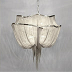 Alisa Luxury Double-Layer Aluminum Chain Tassel Chandelier  - kimoylights