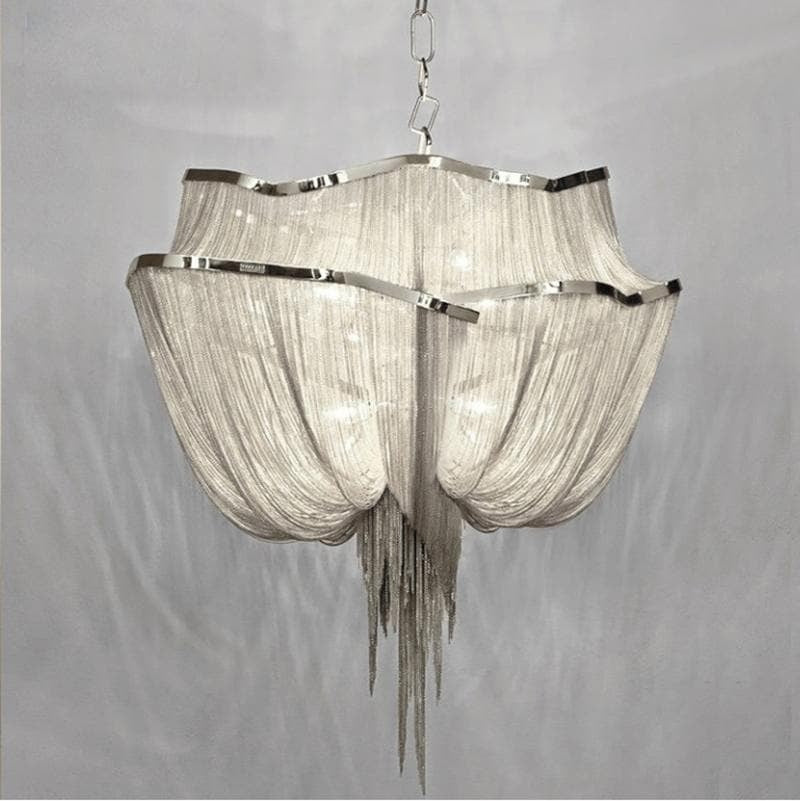 Alisa Luxury Double-Layer Aluminum Chain Tassel Chandelier  - kimoylights