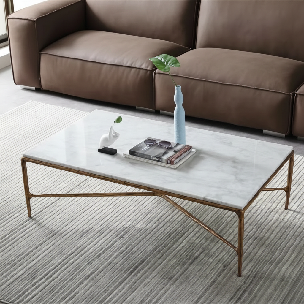 Thaddeus Rectangle Marble Coffee Table