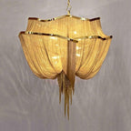 Alisa Luxury Double-Layer Aluminum Chain Tassel Chandelier  - kimoylights
