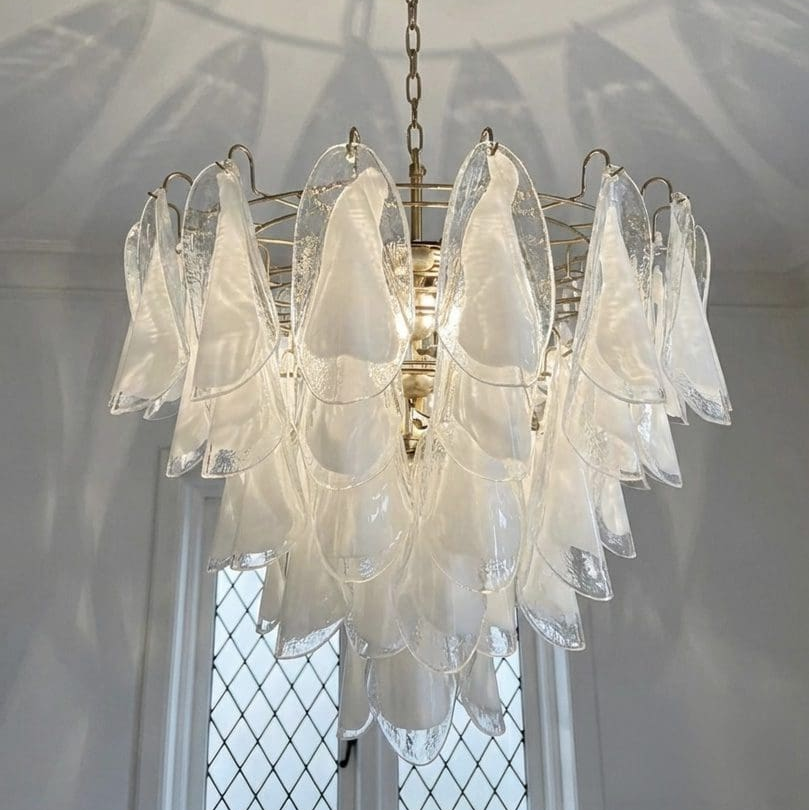 Murano chandelier 57 rondini lattimo