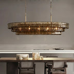 Lime Glass Oval Chandelier 54"W/65"W - kimoylights