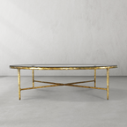 Thaddeus Metal Glass Round Coffee Table 36" 55"