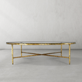 Thaddeus Metal Glass Round Coffee Table 36" 55"
