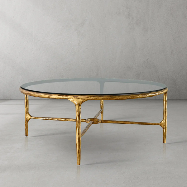 Thaddeus Glass Round Coffee Table 36" 55"
