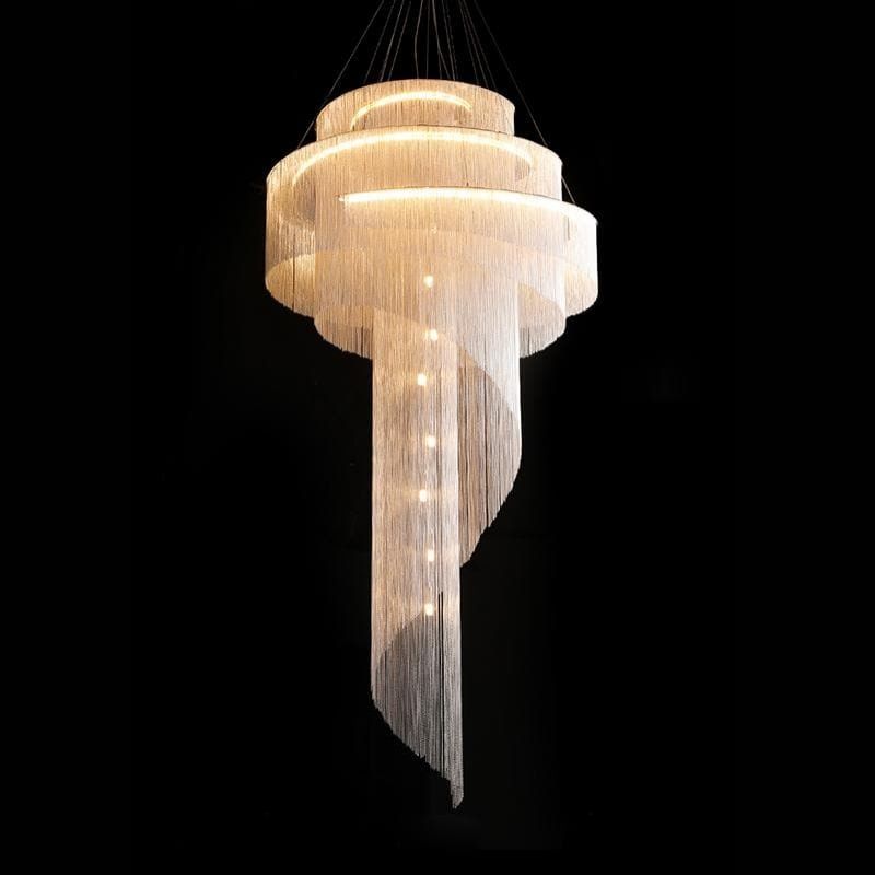 Alisa Luxury Aluminum Chain Tassel Ring Multilayer Chandelier  - kimoylights