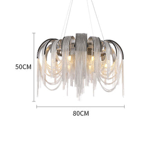 Alisa Luxury Aluminum Chain Tassel Chandelier - kimoylights