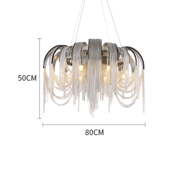 Alisa Luxury Aluminum Chain Tassel Chandelier - kimoylights