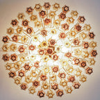 Prismatico 91 Elements Amber And Amethyst Compact Glass Chandelier 25"