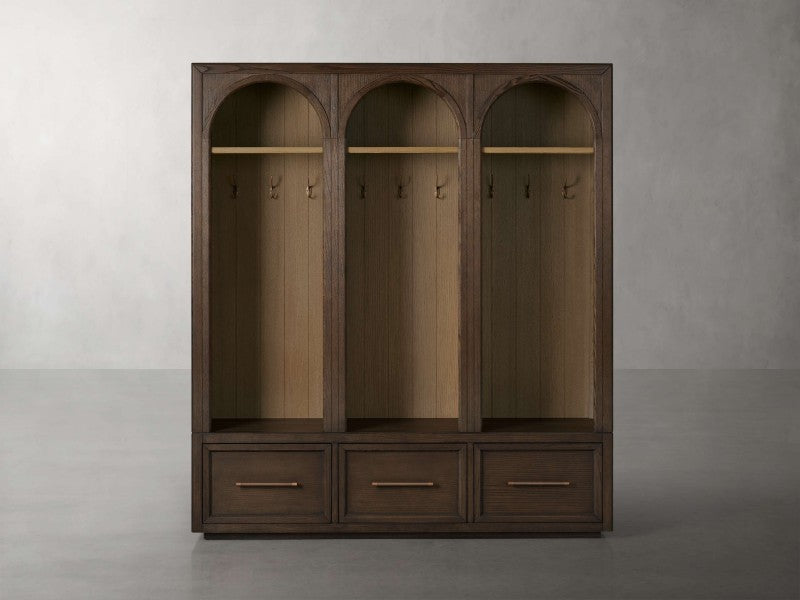 Hattie Triple Entryway Cabinet in Oak  69.75"W