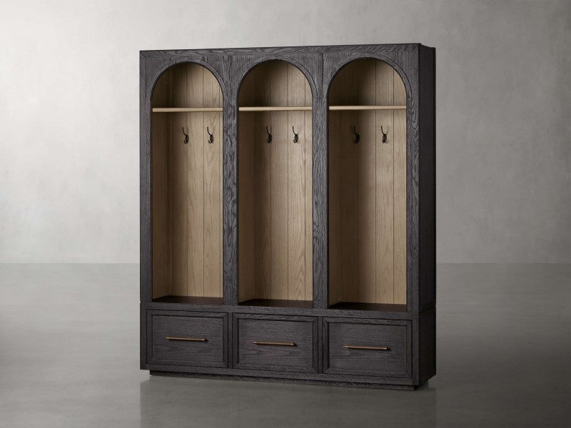 Hattie Triple Entryway Cabinet in Oak  69.75"W