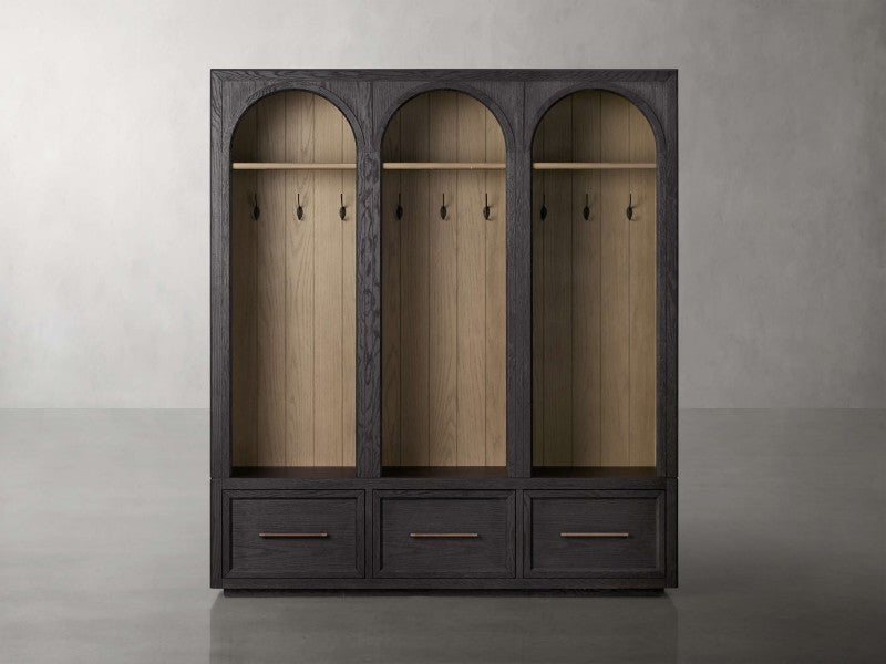 Hattie Triple Entryway Cabinet in Oak  69.75"W