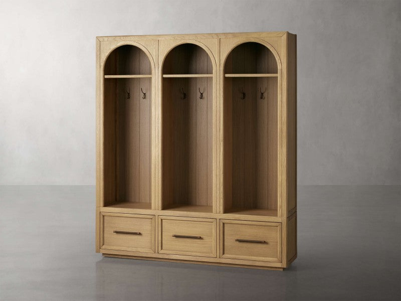 Hattie Triple Entryway Cabinet in Oak  69.75"W