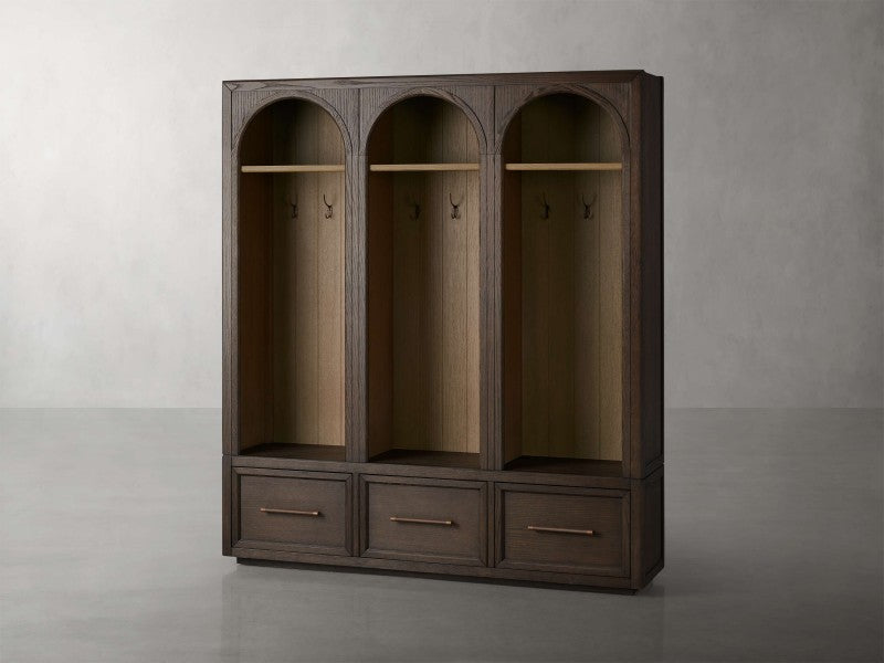 Hattie Triple Entryway Cabinet in Oak  69.75"W