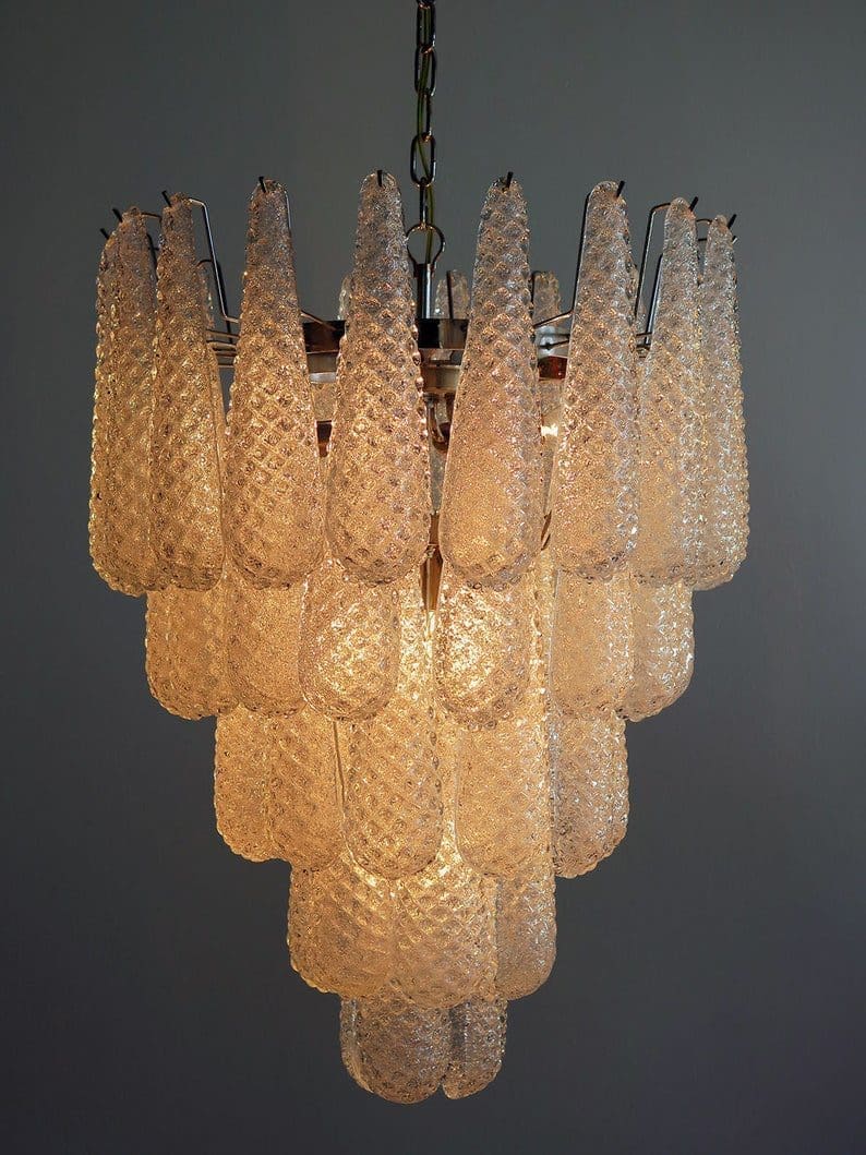 Murano Chandelier 52 Drops Transparent