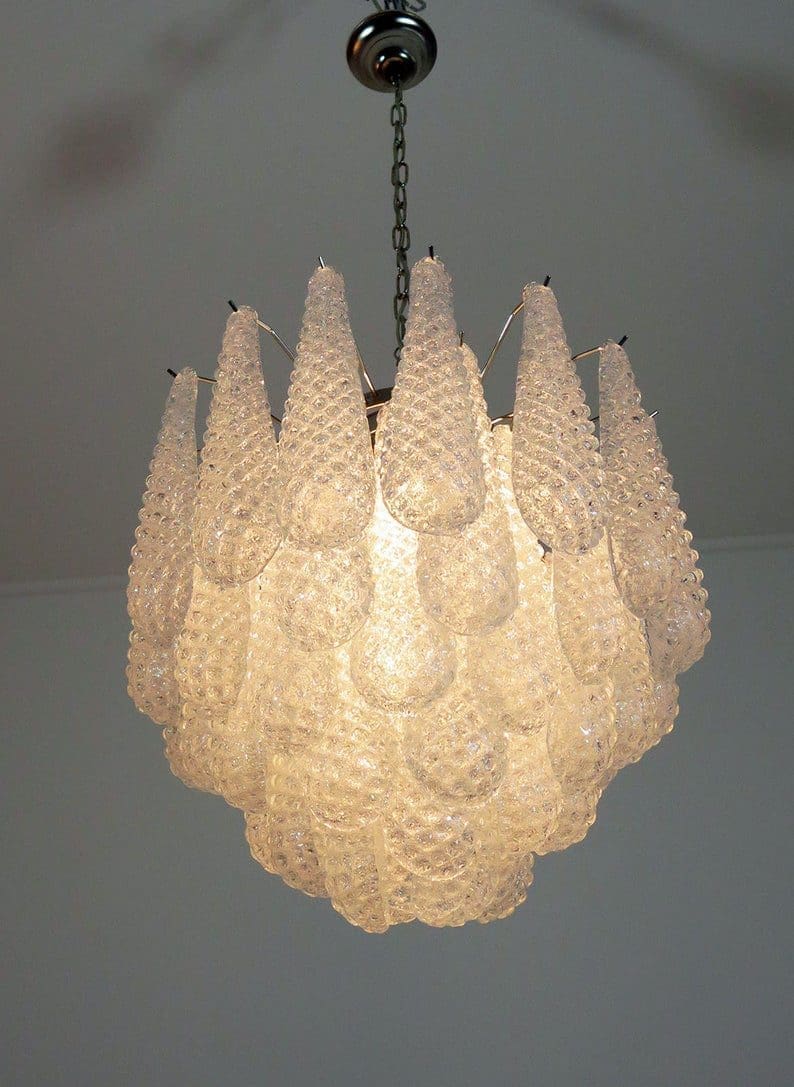 Murano Chandelier 41 Drops Transparent
