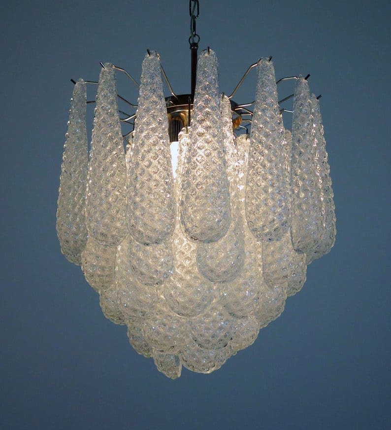 Murano Chandelier 41 Drops Transparent