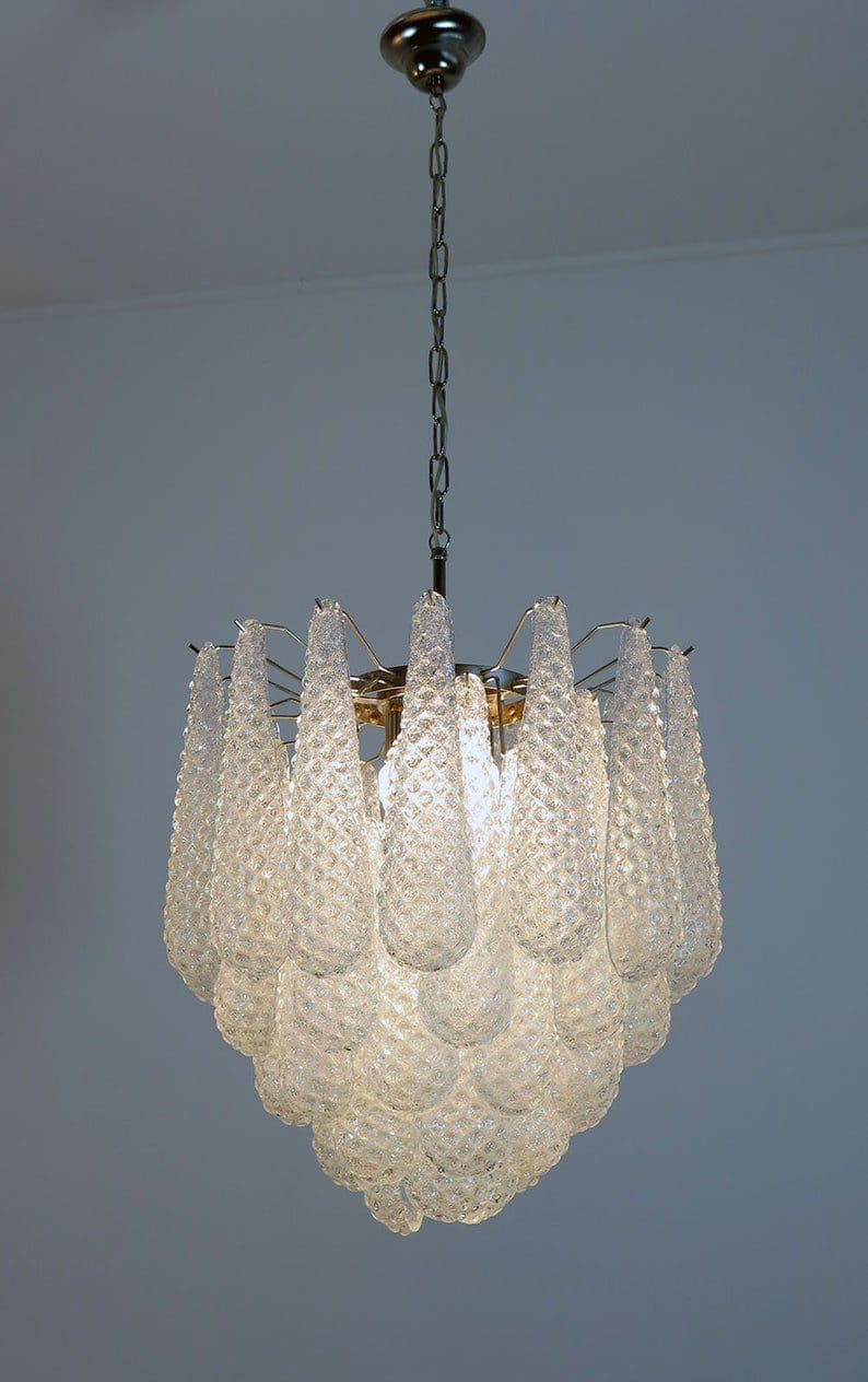 Murano Chandelier 41 Drops Transparent