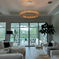 Modern K9 Grey/Clear Crystal Beads Round Chandelier 31.5" - kimoylights