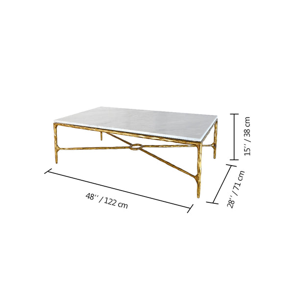 Thaddeus Rectangle Marble Coffee Table