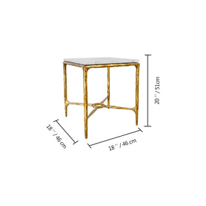 Thaddeus Mabrble Square Side Table 18" 22"