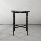 Thaddeus Glass Round Side Table 18" 22"