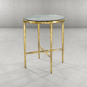 Thaddeus Glass Round Side Table 18" 22"