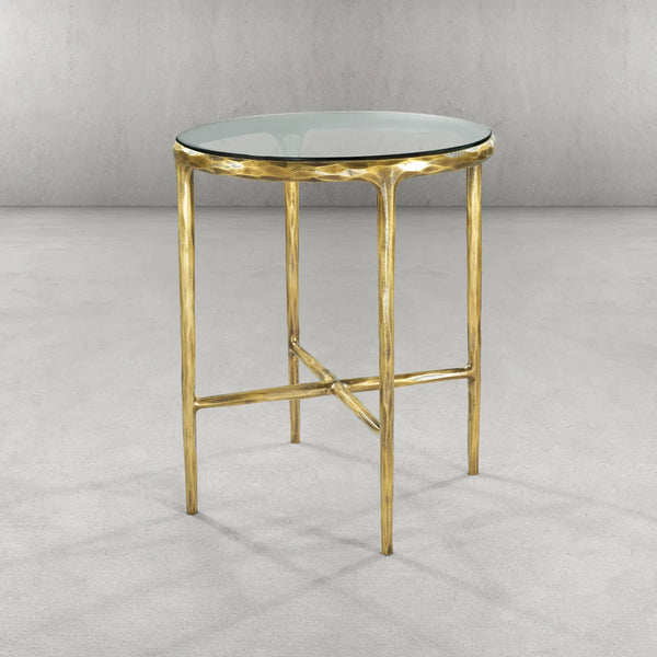 Thaddeus Glass Round Side Table 18" 22"