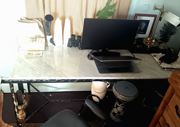 Thaddeus Rectangle Marble Desk