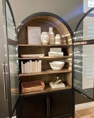 Hattie Glass-Door Oak Cabinet | Modern Farmhouse Design