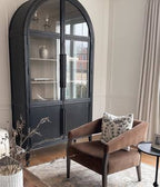 Hattie Glass-Door Oak Cabinet | Modern Farmhouse Design