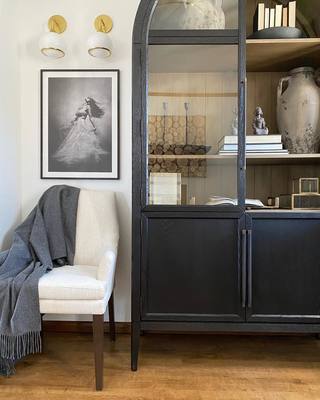 Hattie Glass-Door Oak Cabinet | Modern Farmhouse Design