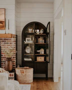 Hattie Glass-Door Oak Cabinet | Modern Farmhouse Design
