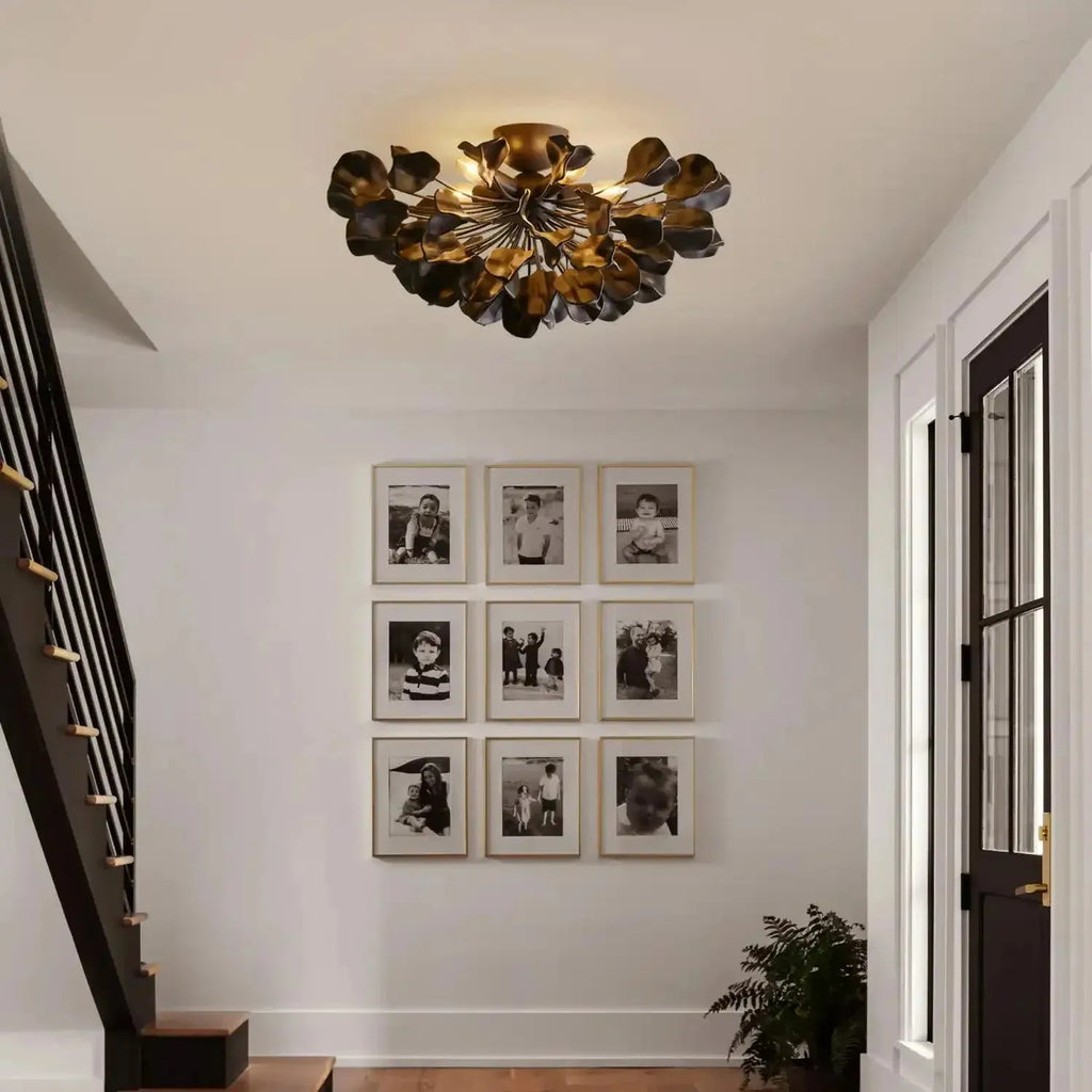 Lunaria Ceramic Leaves Flush Mount