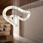 Alabaster Unique Curved Lake  Shape Chandelier -kimoylights