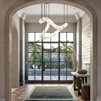 Alabaster Unique Curved Lake  Shape Chandelier  -kimoylights