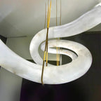 Alabaster Unique Curved Lake  Shape Chandelier  -kimoylights