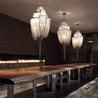 Modern Aluminum Chain Tassel Chandelier -kimoylights