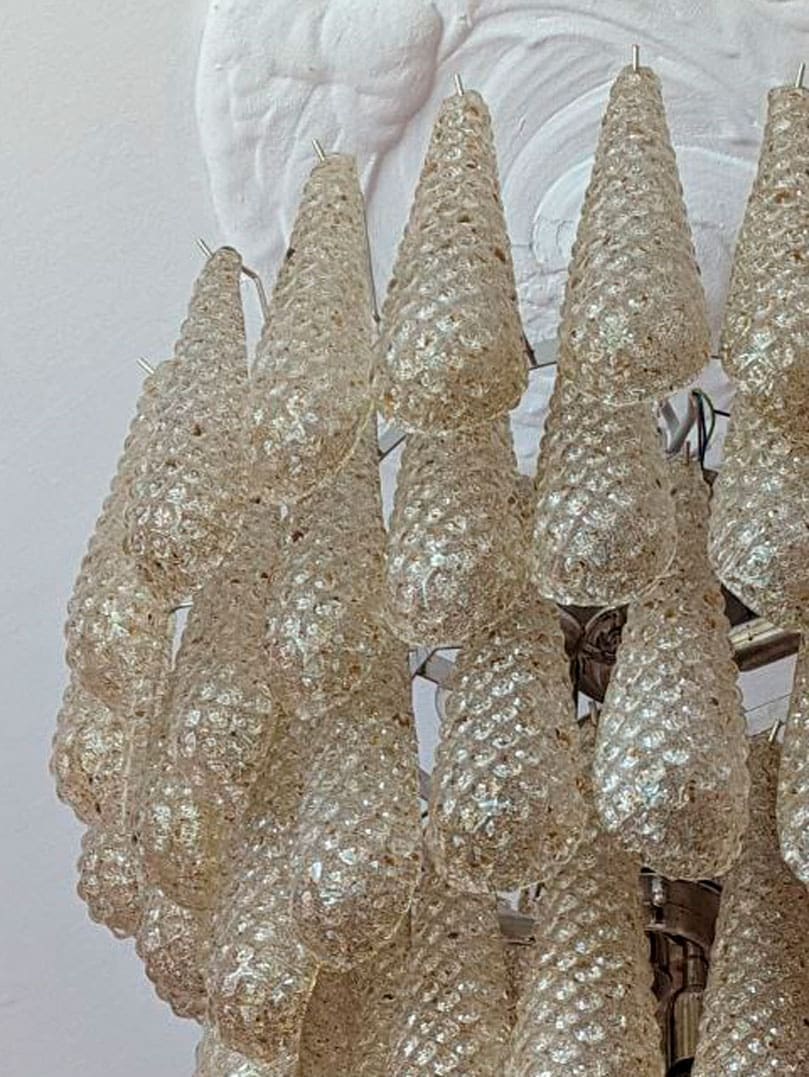 Murano Chandelier 75 Drops Amber
