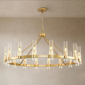 Wagonl Wheel Glass Chandelier 60" 70"