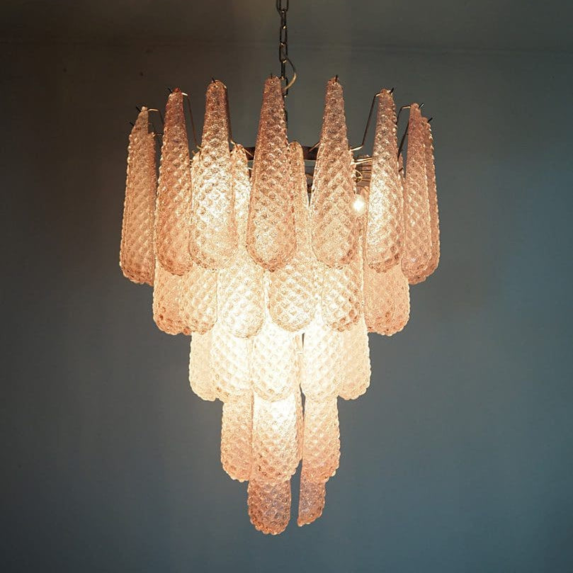 Murano Chandelier 52 Drops Pink