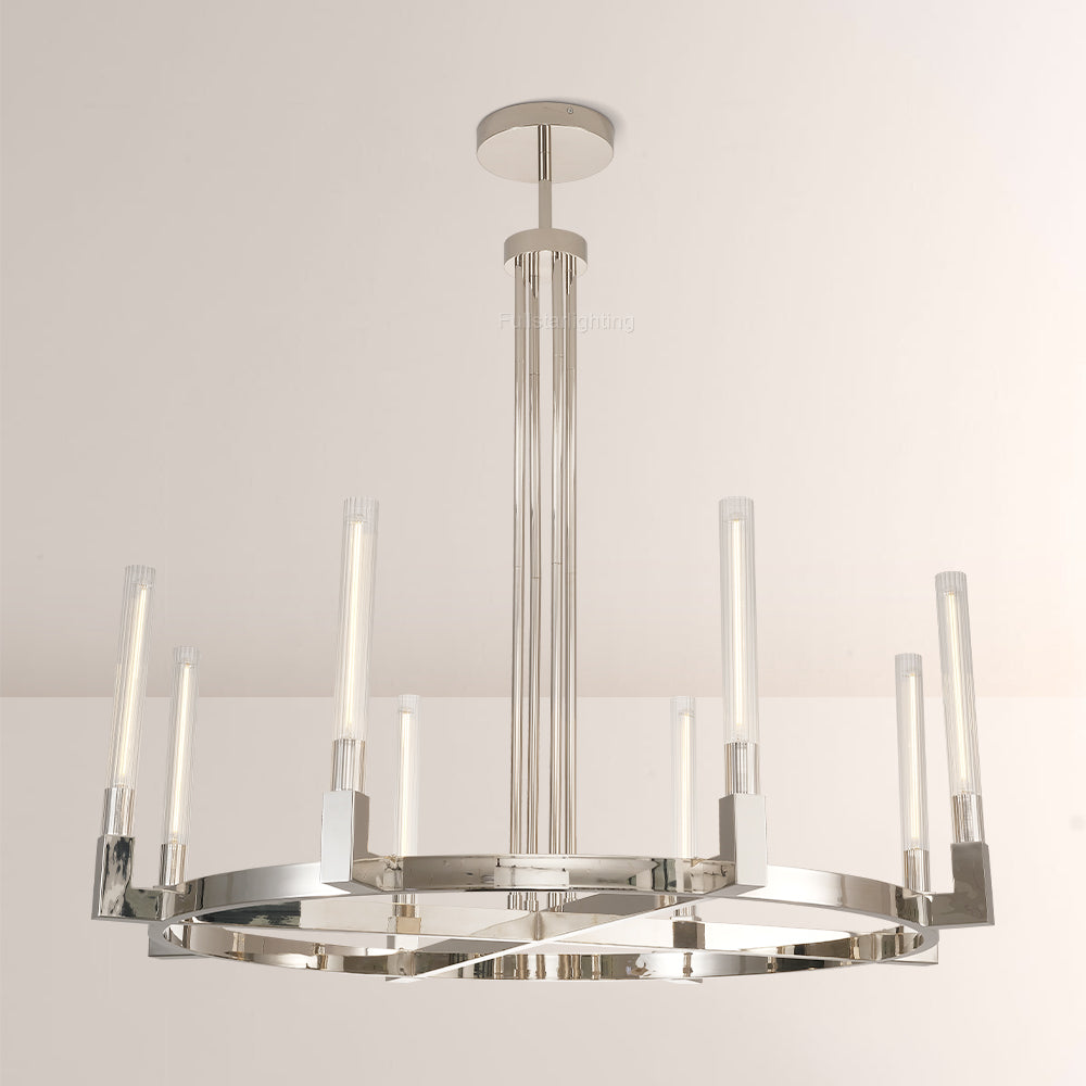 Cannele Glass Round Chandelier 36''