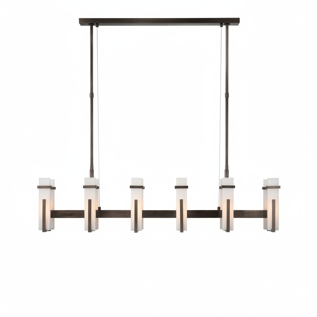 Alabaster Ian K Fowler Malik Large Linear Chandelier -kimoylights